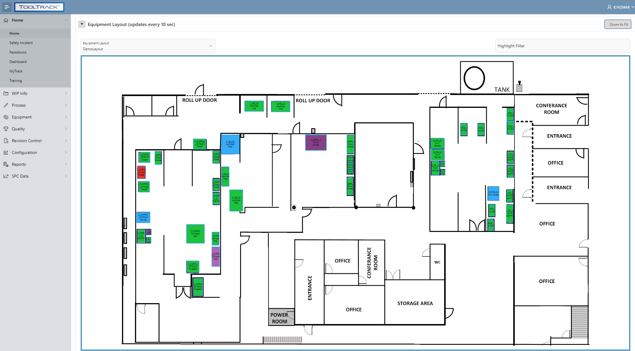 Interactive Equipment Layout